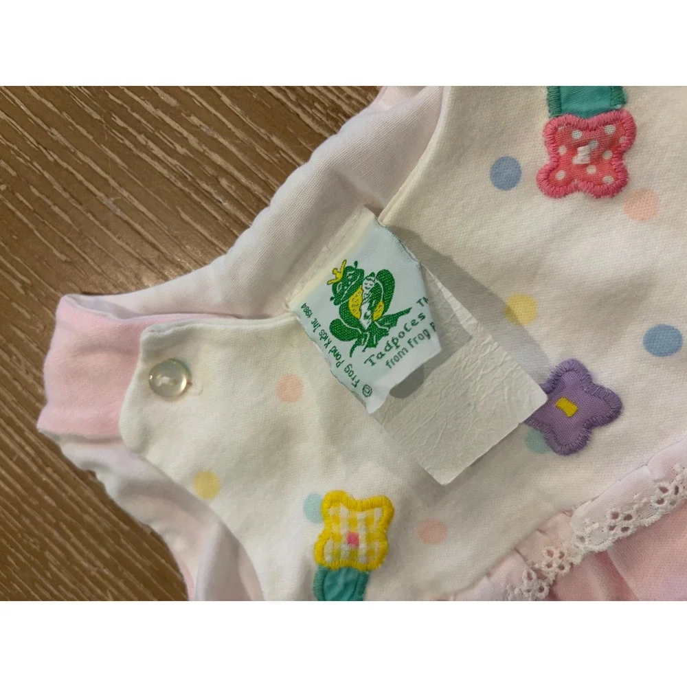 Vintage Baby Girls 0-3 Months Romper Lot 3 Floral Pink Bubble Bodysuits